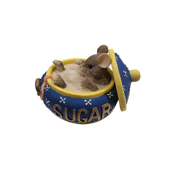 Fitz and Floyd Charming Tails "You Couldn't Be Sweeter" Mouse In Sugar Bowl - Picture 2 of 5